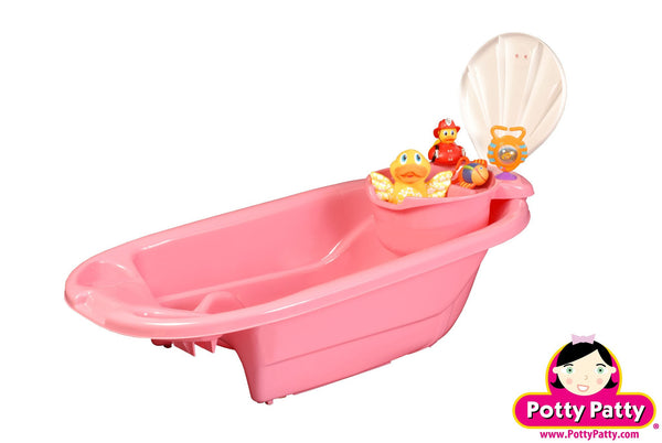2 in 1 Bath Tub with Toy Organizer by Potty Patty - Pink for Girls. -  annabelle_test