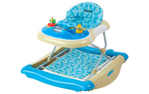 Dream On Me 2 in 1 Crossover Musical Walker and Rocker in Light Blue