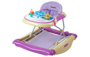 Dream On Me 2 in 1 Crossover Musical Walker and Rocker in Yellow and Purple