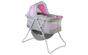 Dream on Me Karley Bassinet In Grey and Pink