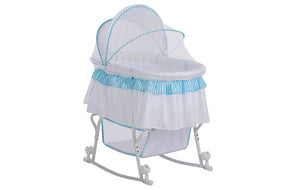 Dream On Me Lacy, Portable 2 in 1 Bassinet and Cradle in Blue and white