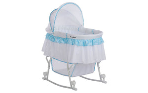 Dream On Me Lacy, Portable 2 in 1 Bassinet and Cradle in Blue and white