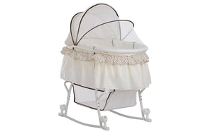 Dream On Me Lacy, Portable 2 in 1 Bassinet and Cradle in Green and White