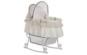 Dream On Me Lacy, Portable 2 in 1 Bassinet and Cradle in Green and White