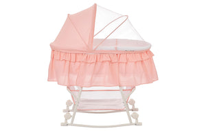 Dream On Me Lacy, Portable 2 in 1 Bassinet and Cradle in Rose Quartz