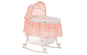 Dream On Me Lacy, Portable 2 in 1 Bassinet and Cradle in Rose Quartz