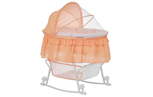 Dream On Me Lacy, Portable 2 in 1 Bassinet and Cradle in Cream Tan