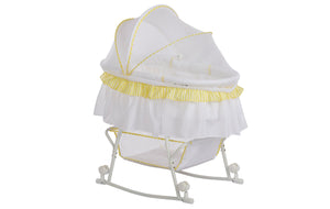 Dream On Me Lacy, Portable 2 in 1 Bassinet and Cradle in Yellow and white