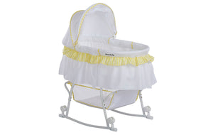 Dream On Me Lacy, Portable 2 in 1 Bassinet and Cradle in Yellow and white