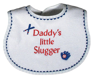 Raindrops_Daddy̍s_Little_Slugger_Embroidered_Bib_Royal_BibsNBeyond