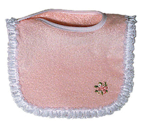 Raindrops_Girl_Appliqued_Lace_Bib_Pink_BibsNBeyond