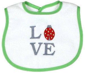 Raindrops_LOVE_Embroidered_Bib_Green_BibsNbeyond