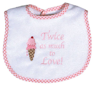 Raindrops_Twice_as_much_to_Love_Embroidered_Bib_Pink_BibsNbeyond