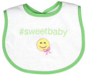 Raindrops_#Sweetbaby_Hashtag_Bib_Lime_Green_BibsNbeyond