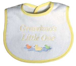 Raindrops_Grandma's_Little_One_Embroidered_Bib_Yellow_BibsNBeyond