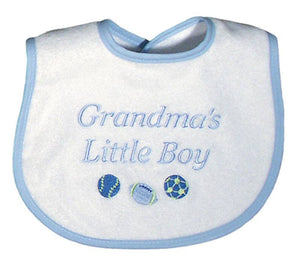 Raindrops_Grandma's_Little_Boy_Embroidered_Bib_Blue_BibsNBeyond