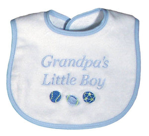 Raindrops_Grandpa's_Little_Boy_Embroidered_Bib_Blue_BibsNBeyond