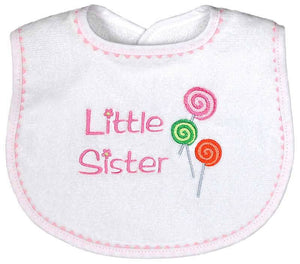 Raindrops_Little_Sister_Embroidered_Bib_Pink_BibsNBeyond