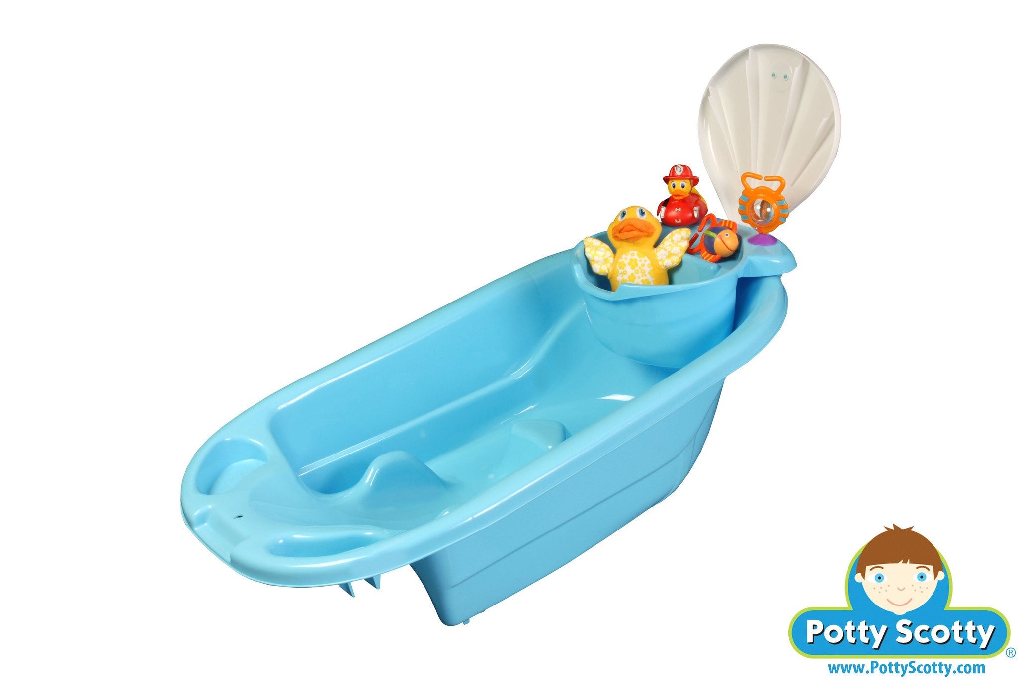 2 in 1 Bath Tub with Toy Organizer by Potty Patty - Pink for Girls